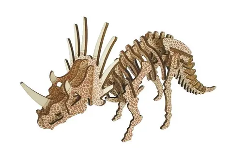 Woodcraft Dřevěné 3D puzzle Triceratops / 36 dílků / od 8 let / Obtížnost: jednoduchá 