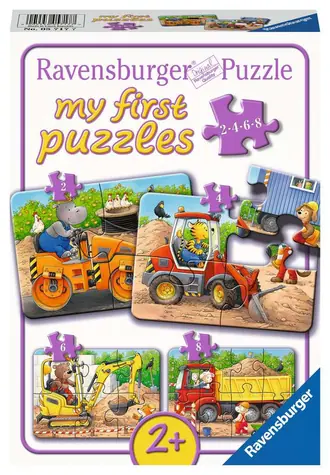 Ravensburger Zvířata na staveništi 2/4/6/8 dílků / od 2 let 