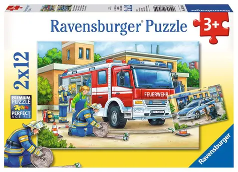 Ravensburger Policie a hasiči / 2x12 dílků / od 3 let 