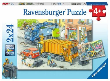Ravensburger Úklidové a odtahové služby / 2x24 dílků / od 4 let 
