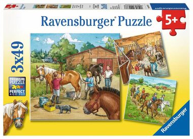 Ravensburger Den s koňmi / 3x49 dílků / od 5 let 