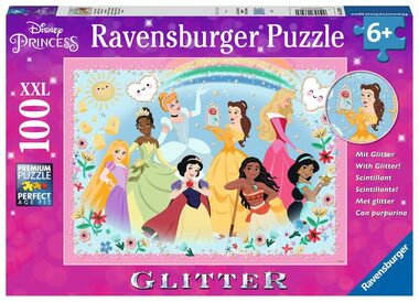 Ravensburger Třpytivé puzzle Disney: Princezny / 100 dílků / od 6 let 