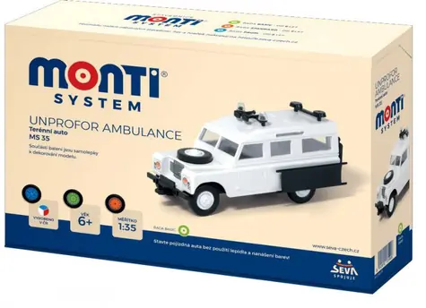 SEVA Stavebnice Monti Unprofor Ambulance / 30 dílků / měřítko: 1:35 / od 6 let