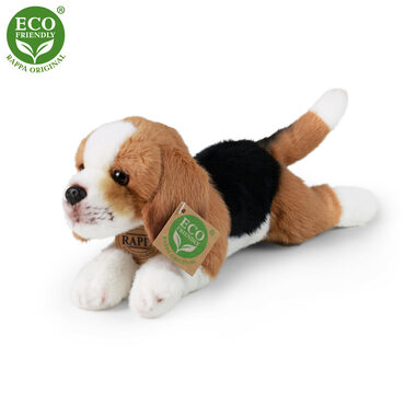 RAPPA Plyšový pes Bígl ležící 20 cm / ECO-FRIENDLY / od 0 měsíců