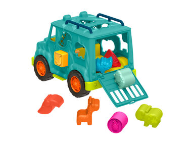 B-Toys Náklaďák s vkládacími tvary Animal Rescue / od 12 měsíců