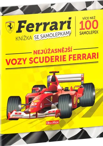 Presco Group Ella&Max FERRARI vozy Scuderie – Kniha samolepek / Jazyková verze: CZ / od 4 let