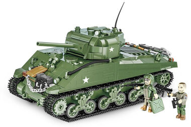 COBI 2570 Americký střední tank Sherman M4A3 / 1:28 / 852 kostek / 2 figurky / od 9 let