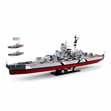 Sluban ModelBricks M38-B1102 Bitevní loď Bismarck 2v1 / LEGO - kompatibilní / Počet figurek|dílků: 0|1849 / od 12 let