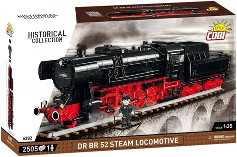 COBI 6282 Parní lokomotiva DR BR 52 s tendrem / 1:35 / 2505 kostek / 1 figurka / od 10 let