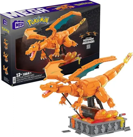 Mattel HMW05 MEGA Bloks - Pokémon - Mechanický Charizard / 1664 dílků / od 12 let 