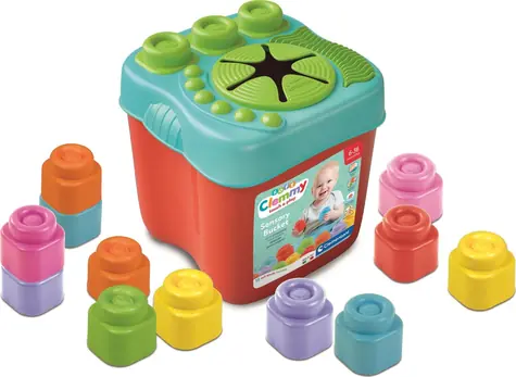 Clementoni Soft Clemmy Senzorický kyblík s kostkami / od 6 měsíců 