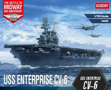 ACADEMY 14409 USS CV-6 Enterprise Battle of Midway / Plastikový model / 1:700