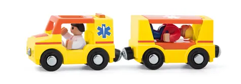 Woody Autíčka k vláčkodráze - Ambulance 4ks / od 3 let