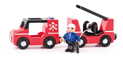Woody Autíčka k vláčkodráze - Hasiči 4ks / od 3 let