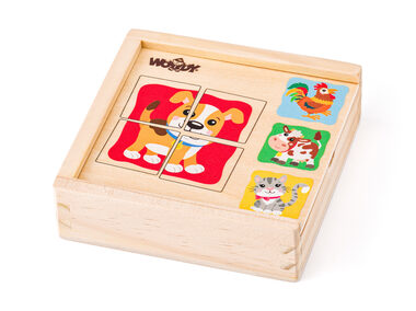 Woody Minipuzzle - Zvířátka v krabičce / od 2 let