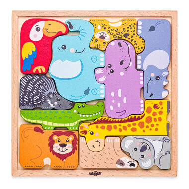 Woody Puzzle na desce - Zvířátka / od 1 roku