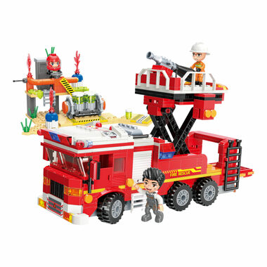 Qman MineCity W12013 Cisternová automobilová stříkačka s plošinou / Stavebnice / Počet figurek|dílků: 4|539 / od 6 let