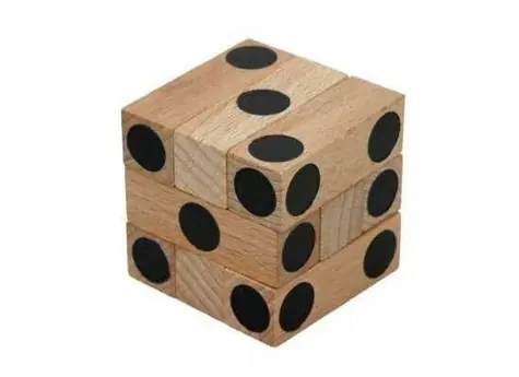 Česká dřevěná hračka Dřevěný hlavolam kostka Cube / od 3 let