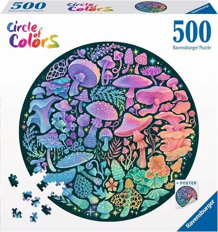 Ravensburger Kruhové puzzle: Houby / 500 dílků / od 12 let