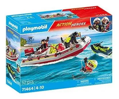 Playmobil® Action Heroes 71464 Hasičský člun s vodním skútrem / Počet dílků: 52 / od 4 let