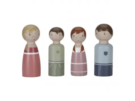 Little Dutch Sada dřevěných panenek Family Rosa / od 3 let