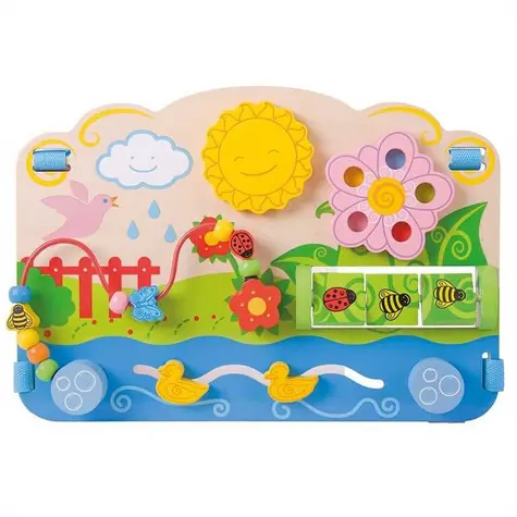 Bigjigs Baby Dřevěná motorická deska květy / od 6 měsíců