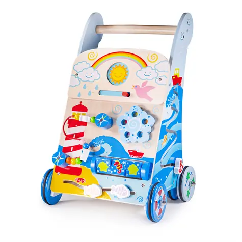 Bigjigs Baby Dřevěné aktivní chodítko moře / od 12 měsíců