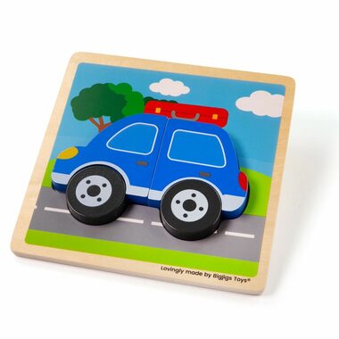 Bigjigs Toys Vkládací puzzle Auto / od 12 měsíců