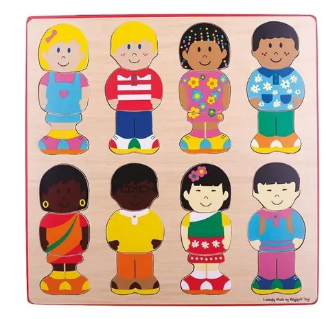 Bigjigs Toys Vkládací puzzle kamarádi / od 1 roku