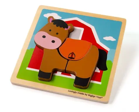 Bigjigs Toys Vkládací puzzle Koník / od 1 roku