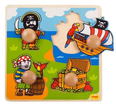 Bigjigs Toys Vkládací puzzle piráti / od 1 roku