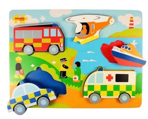 Bigjigs Toys Vkládací puzzle záchranáři / od 1 roku