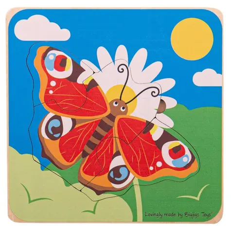 Bigjigs Toys Vkládací puzzle životní cykly motýla / od 2 let