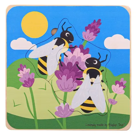 Bigjigs Toys Vkládací puzzle životní cykly včely / od 2 let