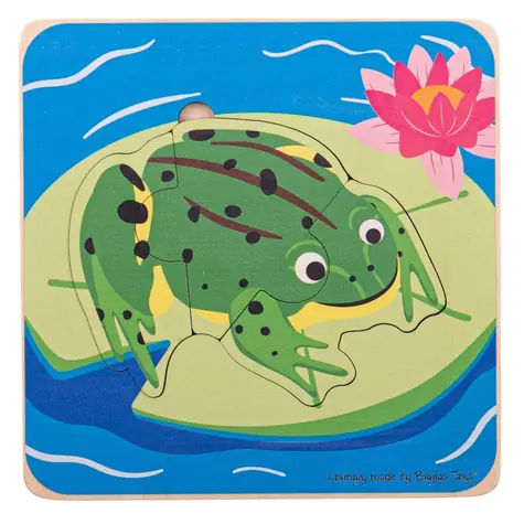Bigjigs Toys Vkládací puzzle životní cykly žáby / od 2 let