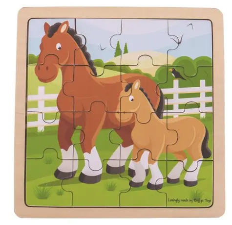 Bigjigs Toys puzzle - Kůň s hříbátkem / od 2 let