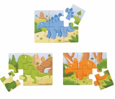 Bigjigs Toys Puzzle 3v1 dinosauři / od 2 let