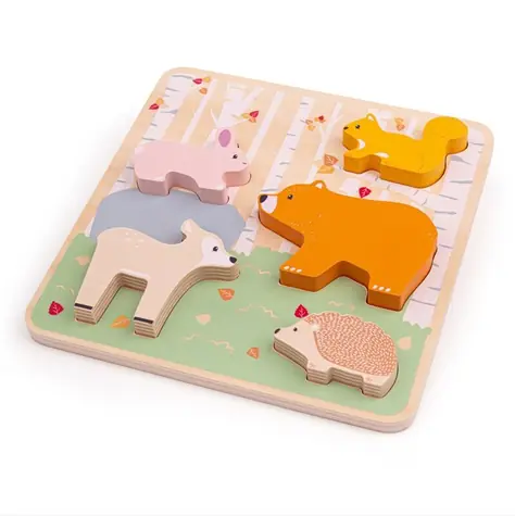 Bigjigs Baby Dřevěné puzzle Woodland / od 1 roku