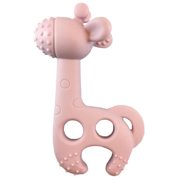 DiaperChamp Kousátko žirafa Bite me Raff Old Pink / od 3 měsíců