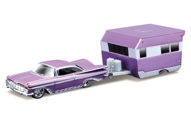 Maisto Design Tow & Go 1959 Chevrolet Impala Alameda Trailer fialová / měřítko 1:64 / od 8 let 