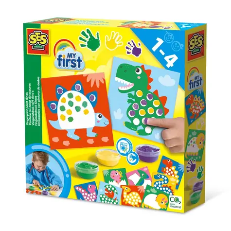 SES Prstové barvy - dobarvi si dinosaura / od 1 roku 