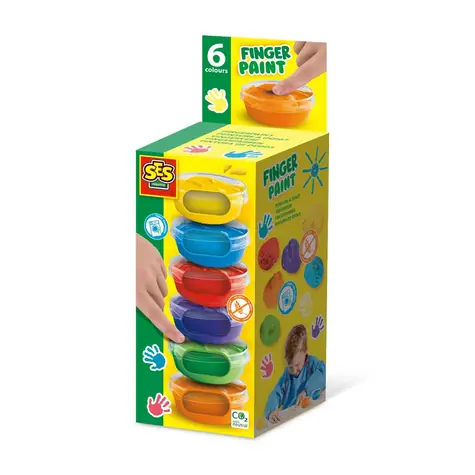 SES Prstové barvy - malé kalíšky 6x45ml / od 2 let
