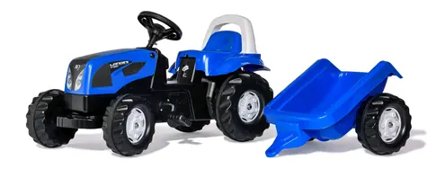 Rollytoys Šlapací traktor Rolly Kid Landini modrý s vlekem / od 3 let