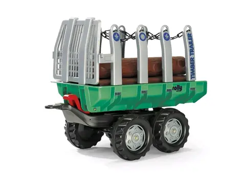Rollytoys Vlečka s kládami "Timber Trailer" 2-osá-zelená / od 3 let 