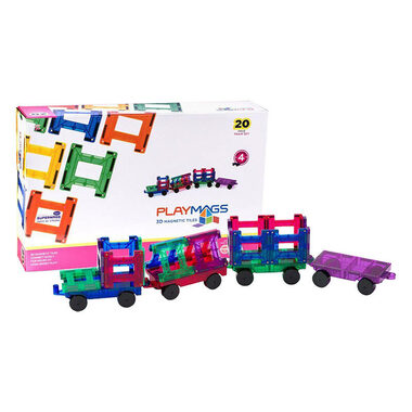 Playmags Magnetic tiles 3D Train 155 / 20 dílů / od 3 let