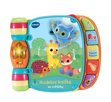 Vtech Hudební knížka se zvířátky / CZ verze / od 3 měsíců 