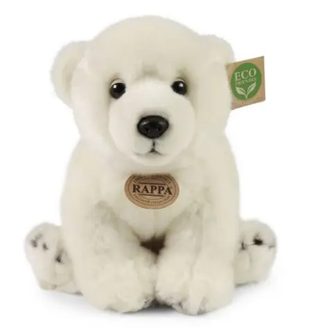 RAPPA Plyšový lední medvěd sedící 28 cm / ECO-FRIENDLY / od 0 měsíců 