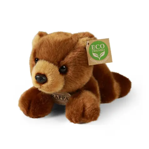 RAPPA Plyšový medvěd hnědý ležící 20 cm / ECO-FRIENDLY / od 0 měsíců 
