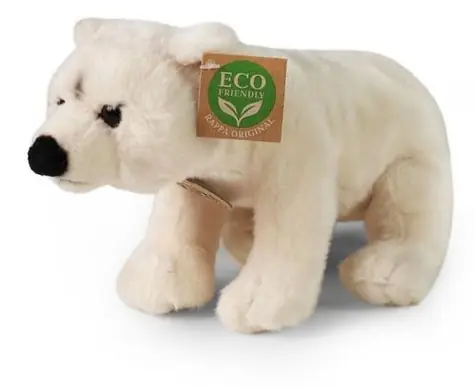 RAPPA Plyšový medvěd lední 22 cm / ECO-FRIENDLY / od 0 měsíců 