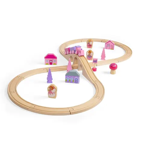 Bigjigs Rail Dřevěná vláčkodráha osmička pro princezny / 35 dílů / od 3 let